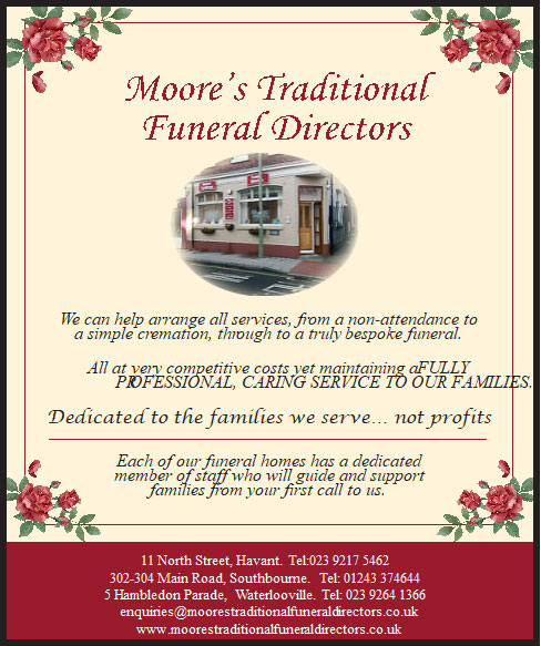 Moore's Traditional Funeral Directors advert