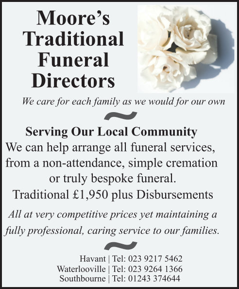 Moore's Traditional Funeral Directors October 2022 advert