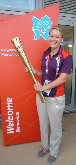 Natalie March with the Olympic Torch