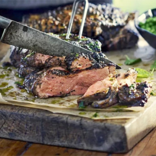 Butterflied Leg of Lamb with Wild Garlic Salsa Verde