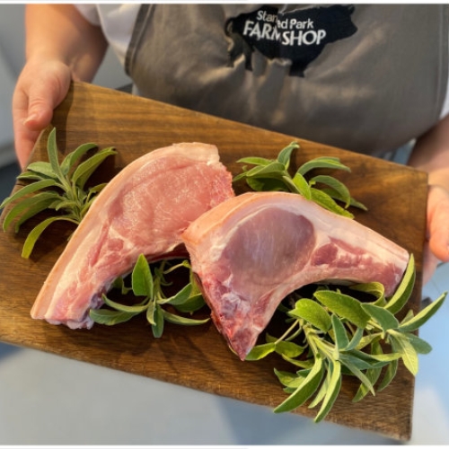 Pork Chops with Apple & Mushroom Sauce