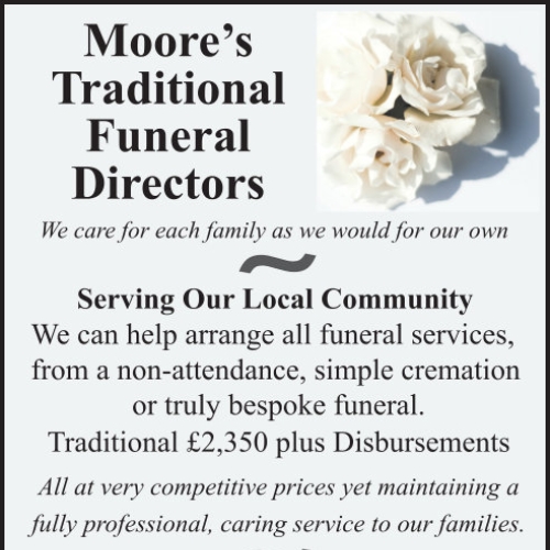 Moore's Traditional Funeral Directors October 2022 advert