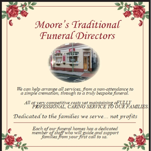 Moore's Traditional Funeral Directors advert