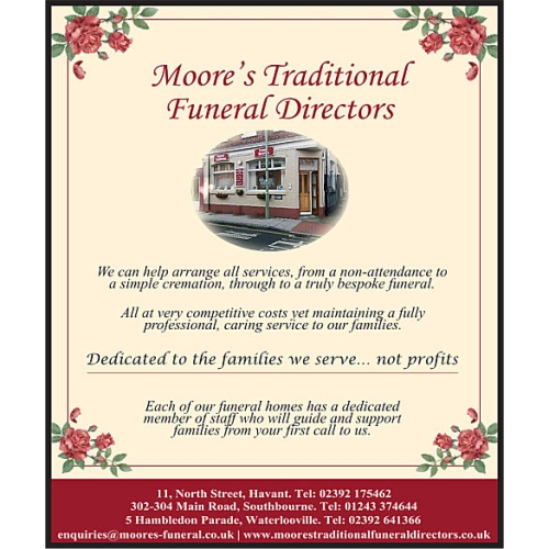 Moore's Traditional Funeral Directors advert