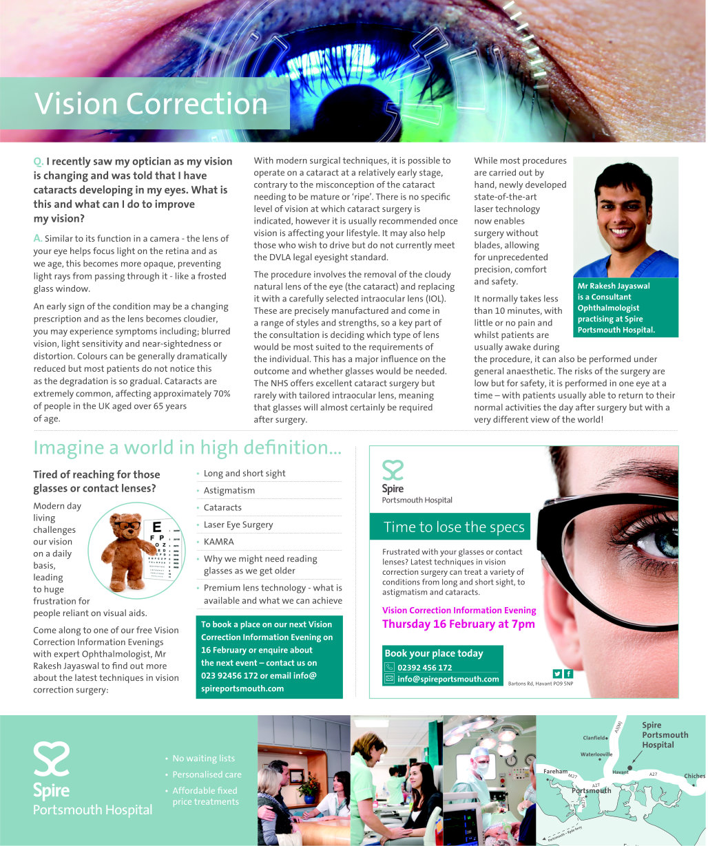 Vision Correction at Spire Portsmouth Hospital