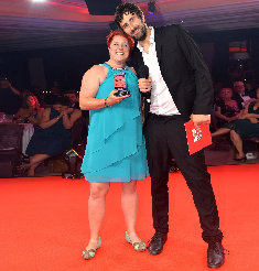 Zoe with host Mark Watson